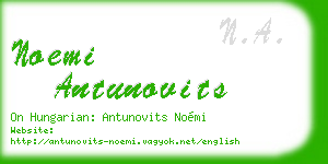 noemi antunovits business card