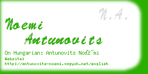 noemi antunovits business card